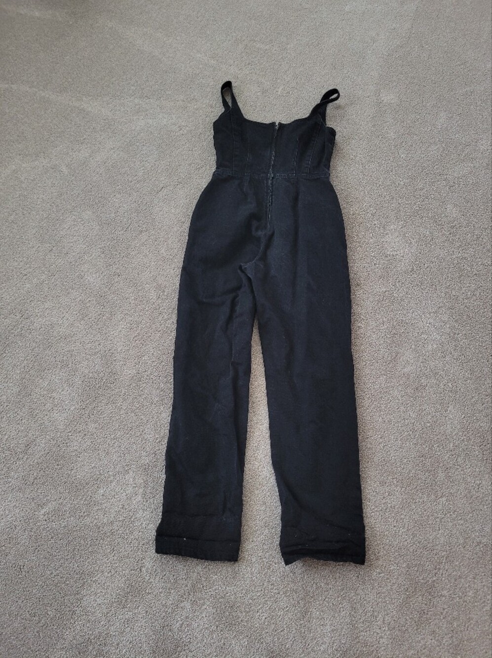 Asos Design Womens Black Denim Pant Jumpsuit Size 4 - Picture 6 of 6